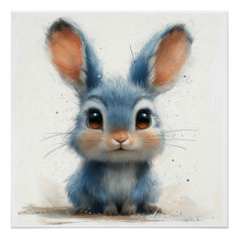 Póster Coelhinho Blue Bunny: Um Pouco de Fantasia Bunny