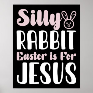 Poster Coelhinho Bobo a Páscoa é para Jesus Feriado de Pá