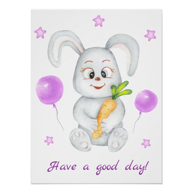 Póster Coelhinho bonito para um Poster de humor positivo (Frente)