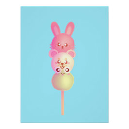 Póster Coelhinho Bonito, Urso E Sapo Dango Glossy Poster