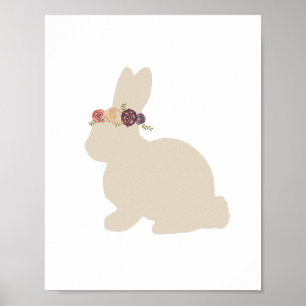Poster Coelhinho com Pintura de Animal de Peça de Cabeça 