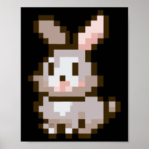 Poster Coelhinho da Páscoa de videogame de Páscoa pixelad