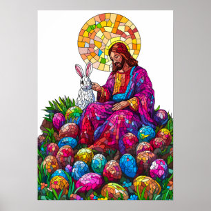 Poster Coelhinho da Páscoa de Vidro Armazenado Jesus