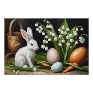 Póster Coelhinho da Páscoa e Lily das Flores do Vale