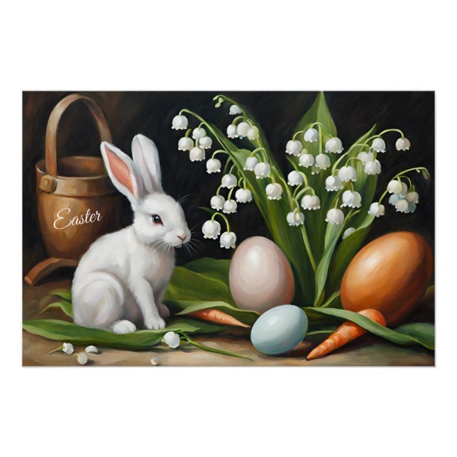 Póster Coelhinho da Páscoa e Lily das Flores do Vale (Frente)