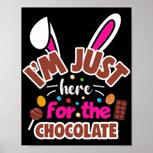 Poster Coelhinho de Páscoa... Estou aqui para o Chocolate