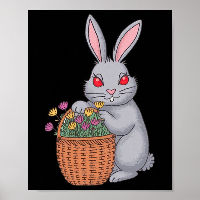Poster Coelhinho De Páscoa Pedrado Adorável Com Soquete D (Frente)