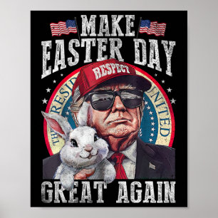 Poster Coelhinho engraçado do Trump Faça a Páscoa Grande 