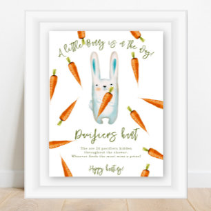 Poster Coelhinho - Jogo de caça ao chupeta baby shower