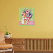 Coelhinhos de Aquarela Adoráveis para Casa Doce