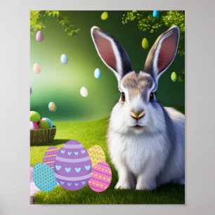Poster Coelhinhos e Ovos da Páscoa