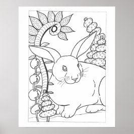 Poster Coelho a cores de 16"x 20"