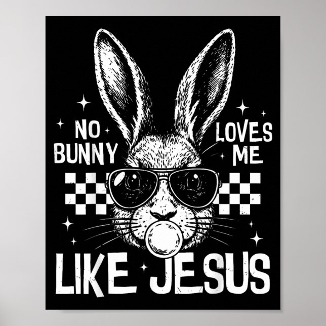 Poster Coelho Ama Como Jesus Engraçado para Crianças Mulh (Frente)