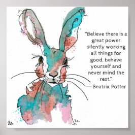 Poster Coelho Aquarela