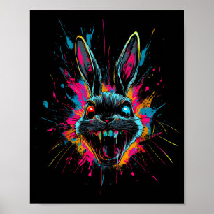 Poster Coelho Assustador Dia das Bruxas Páscoa Coelho de