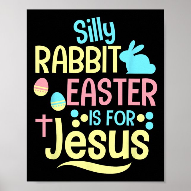 Poster Coelho Bobo Páscoa É Para Jesus Cristão Crianças C (Frente)