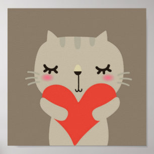 Poster Coelho bonito com amor