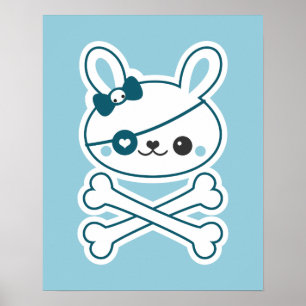 Póster Coelho bonito do pirata