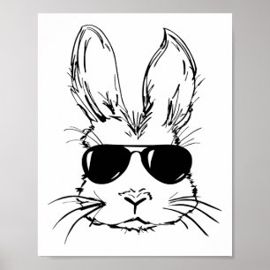 Poster Coelho Bonito Rosto Cara Tie Dye Gles Garota Feliz