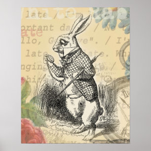 Póster Coelho Branco Aventuras de Alice no País das Marav