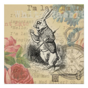 Póster Coelho Branco Aventuras de Alice no País das Marav