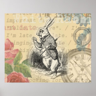 Póster Coelho Branco Aventuras de Alice no País das Marav