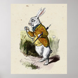 Poster Coelho Branco com relógio, Alice no País das Marav