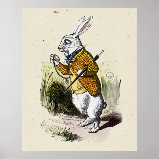 Poster Coelho Branco com relógio, Alice no País das Marav (Frente)