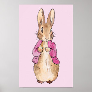 Poster Coelho clássico de coelho com jaqueta rosa Arte de