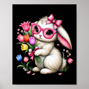 Poster Coelho Coelho Páscoa Tulipa Flores Primavera Flora