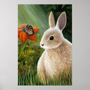 Poster Coelho com borboleta 55