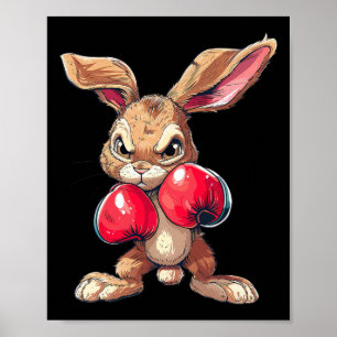 Poster Coelho da Páscoa Boxer Boxe Kickboxing Artes Marci