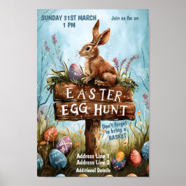 Poster Coelho da Páscoa - Caça ao Ovo da Páscoa