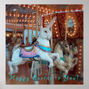 Póster Coelho da Páscoa em Feliz-volta