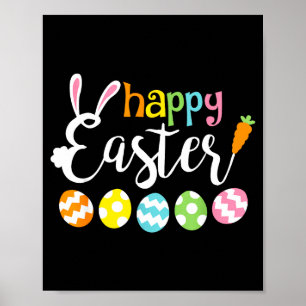 Poster Coelho da Páscoa feliz rosto de coelho engraçado d