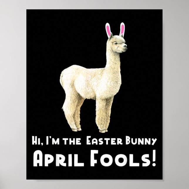Poster Coelho da Páscoa Llama Engraçado Camiseta do Dia d (Frente)