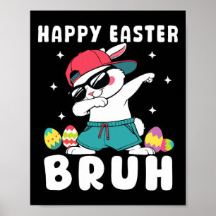 Poster Coelho Dabbing Ovos do Dia de Páscoa Dab Meninos M