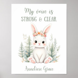 Poster Coelho de Aquarela Personalizado Aurário de Animai