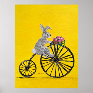 Poster Coelho de Bicicleta