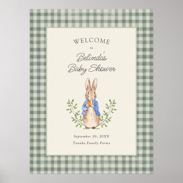 Poster Coelho de Conto de Fadas Clássico Chá de Bebê Bem- (Frente)