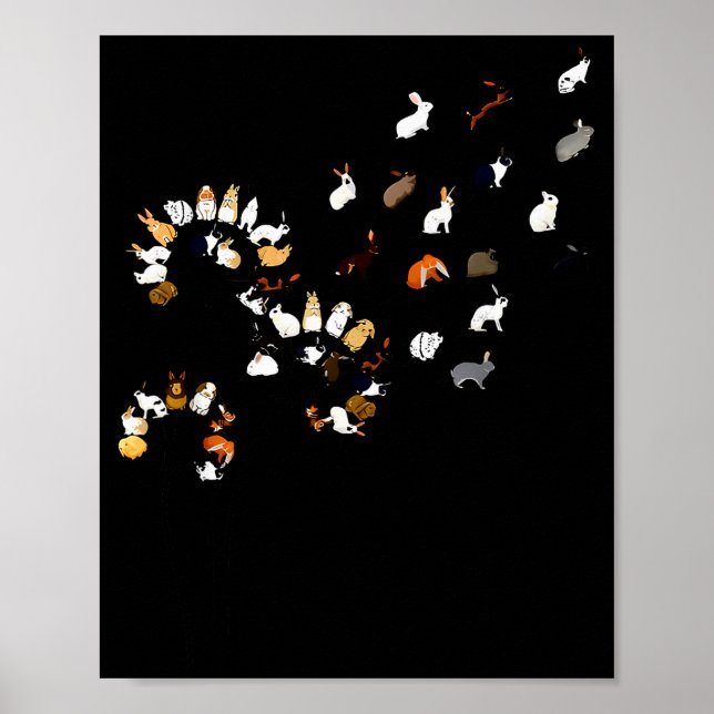Poster Coelho de Flor de Dente-de-Leão Engraçado  (Frente)