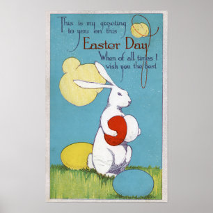 Poster Coelho de GreetingEaster da páscoa que guardara