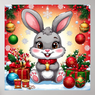 Poster Coelho de Natal Fofo