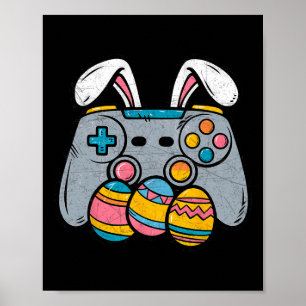Poster Coelho de Páscoa de Video Game Ovos Jogos Gamer Me