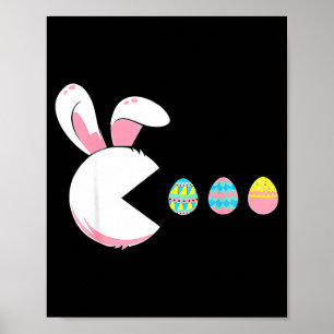 Poster Coelho de Páscoa engraçado espiando ovo primavera 