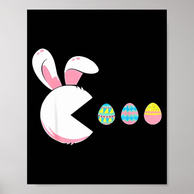Poster Coelho de Páscoa engraçado espiando ovo primavera  (Frente)