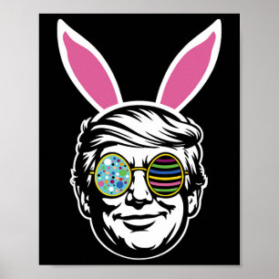 Poster Coelho de Páscoa Feliz Trump Caça ao Ovo Primavera