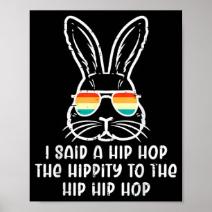 Poster Coelho de Páscoa Hip Hop Hippity Retro Homens Meni