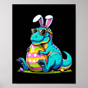 Poster Coelho de Páscoa Ovo de Dinossauro Feliz Eastrawr 