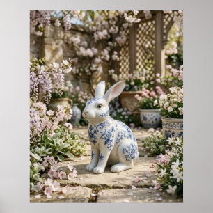 Poster Coelho de Porcelana Flor Sereno